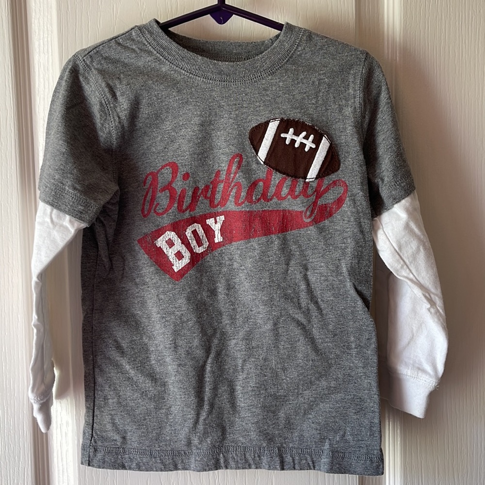 Carter’s gray birthday shirt